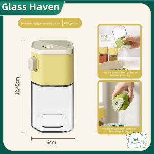 Glaven 0.5g Press Salt Bottle Salt and Pepper Shaker Spice Sugar Pepper Container Shaker Kitchen Seasoning 按压式控盐瓶 鹽罐 厨房定量调料罐 密封防潮盐罐 味精盐糖五香粉胡椒粉调味瓶