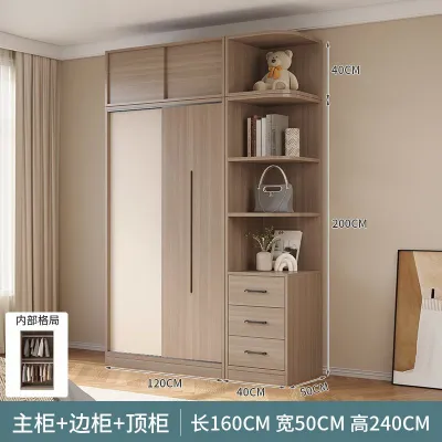 Simple Sliding Door Wardrobe Wardrobe Cabinet Wardrobe with drawers Storage Cabinet