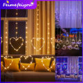 valentines day gift led light curtain decoration for window christmas tree diwali deepavali Valentine decoration fairy light strip led lights for bedroom moon star snowman bell angel deer flash lamp 8 work modes with 220V EU plug. 