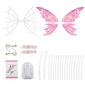 FIGHTINPC Thắp sáng Cánh Tiên Điện có đèn LED với Âm nhạc Cánh Tiên Trang Phục Cosplay Cánh gập tự động Đôi cánh phát sáng của tiên nữ Đồ chơi trẻ em
