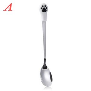 SEJUE4373 Candy Cat Claw Cute Fruit Dessert Spoons Coffee Spoon Tableware Kitchen Supplies