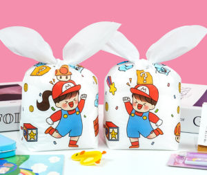HX191 [10 pcs] 13.5x23 / 18x30 cm Plastik Kuping Kelinci Souvenir Hadiah Snack Kue Permen Goodie Bag Bingkisan Ulang Tahun HX170