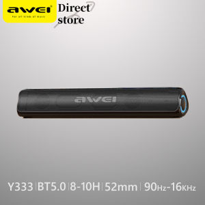 【6 Months Warranty】Awei Y333 10W Portable TV PC Soundbar With Subwoofer Home Theater Wireless Bluetooth Speaker Stereo Bass Soundbar Support TF Card AUX U Disk TWS Interconnection