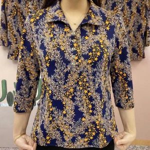 NAOX2 Womens Printed Cropped Sleeve Top Pullover T-shirt XL-5XL
