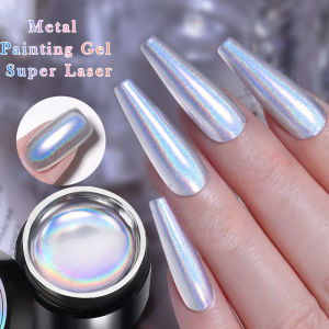 5ml Super Laser Mirror Metallic Painting Gel Polish Nail Art Chrome Holographics Mirror Metallic Effect Drawing Lines