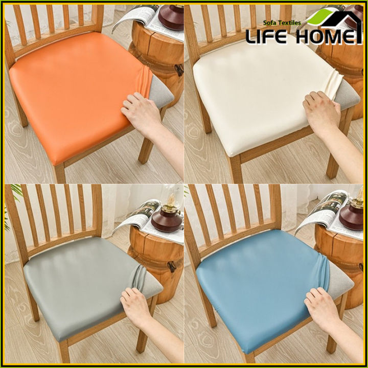 Chair Cushion Cover PU Leather Seat Cover Universal Elastic Waterproof Anti  Fouling Dining Chair Cover