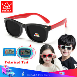 IMPALA PG1806W กรอบซิลิโคนเด็กแว่นตากันแดดโพลาไรซ์สำหรับเด็กทารกเด็กชายและเด็กหญิง2-10ปีเด็กป้องกันรังสียูวีป้องกันแสงสะท้อนแว่นกันแดดพร้อมเลนส์แบบเปลี่ยนได้