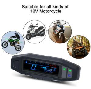 Universal Motorcycle LCD Digital RPM Speedometer Odometer Mini Motorcycle Meter Carburetor Meter Motorcycle with Sensor & Bracket Motor Bike RPM Tachometer Gauge