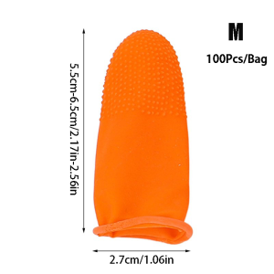 100Pcs Anti-static Rubber Fingertip Gloves Non-slip Natural Latex Finger Covers Coat Elastic Working Gloves