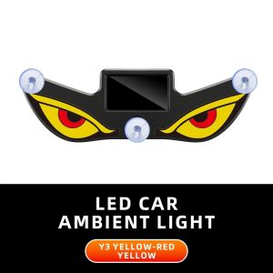 W3RF Wireless Solar Powered Car Neon Light Suction Cup Vibration Lights on Car Interior Decor Light Dynamic Display Cool EYE Ambient Lights