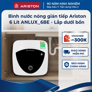 Bình nước nóng gián tiếp Ariston Andris Lux 6 Lít ANLUX_6BE | Lắp dưới bồn rửa Nhỏ gọn tiết kiệm Hàng chính hãng Bảo hành 5 năm