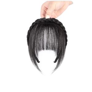OMQAIO Rìa gọn gàng Băng đô tóc giả Băng đô tết tóc Tổng hợp Phụ kiện tóc kẹp Liền mạch Nâu Phần mở rộng tóc mái Phụ nữ