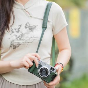 Roadfisher Genuine Leather Camera Bag Protect Case Cover Base Hand Grip Strap Belt For Fujifilm X100VI Fuji X-100VI