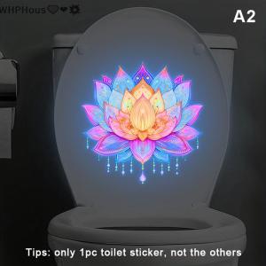 WP💓💛💖 Luminous Flower Toilet Stickers Glow In The Dark Self Adhesive Removable Decal Waterproof For Kids Bathroom Night Use