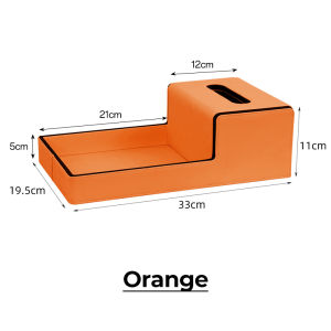 [SG] Leather Tissue Box with Storage Tray Minimalist Nodic Desktop Storage for Small Items