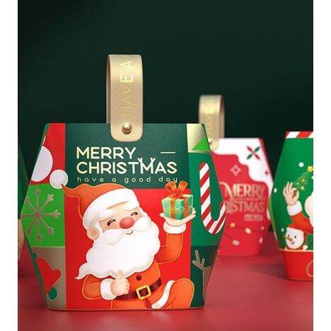 1pc Santa Claus Carton Christmas Eve Leather Tote Box Gift & Wrapping ...