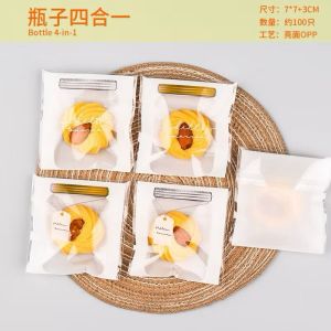 100pcs Plastik Cookies Seal Perekat 7x7cm & 10x10cm / Plastik Kue Kering / Plastik Roti / Plastik Opp Plastik Kue Donut