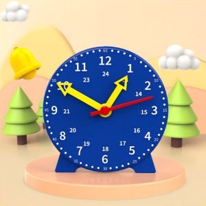 Kids Learning Clock Model Teaching Aid 10cm Plastic Time Learning Toy for Homeschool Classroom