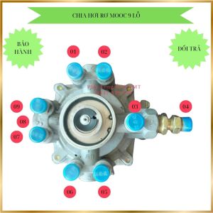 Bộ chia hơi van chia hơi mooc kéo Howo A7 mã WG9000360523. 6 lỗ mặt trên 2 lỗ cạnh M24 2 lỗ cạnh M11