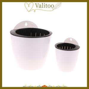 [Valitoo] Wall-Mounted Indoor Automatic Water-absorbing Flowerpot Plastic Flowerpot Succulent Green Dill Green Plant Flower Pot Decor