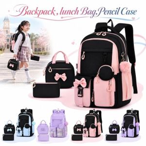 MARBLEX 3PCS/1PC Cartoon Backpacklunch BagPencil Case Set Lightweight Waterproof Student Rucksack Cute Large‑capacity School Bookbag For ChildrenTeenagers