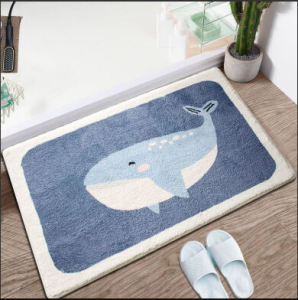 แผ่นปูพื้นห้องน้ำกันลื่น | แห้งเร็ว-ซับน้ำดีเยี่ยม | สำหรับประตูห้องน้ำ+ห้องนอน | ดูแลง่ายแค่เช็ด! (40x60cm)