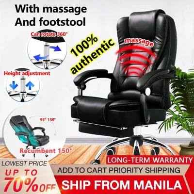 SAINTVILLA High-Back Executive Swivel Chair Adjustable Lumbar Support Padded Armrest and Smooth Recline for All-Day Desk Comfort