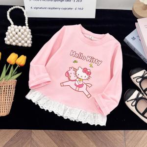 Christmas gifts Halloween Kawaii Kid Sanrio Autumn New Long Sleeved T-Shirt Hello Kitty Cartoon Anime Sweet Fashion Tops Comfort Skin Friendly Girl Clothe