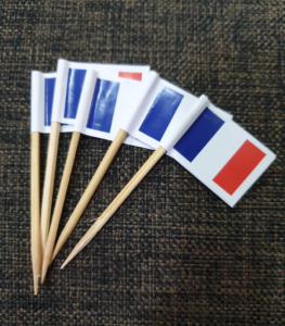 50 PC-CAKE TOPPER -TUSUK GIGI BENDERA PERANCIS - Hiasan kue/makanan