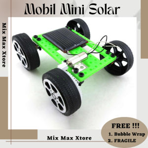 Mainan Mobil Mini Solar Toy DIY Car Children Educational Puzzle IQ Robot - Green