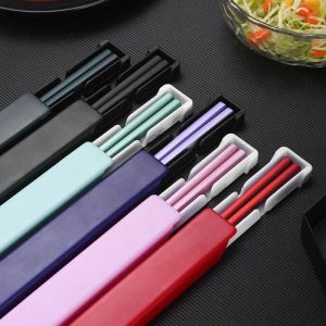 ZYJC MALL Portable Chopstick Storage Box Holder 304 Stainless Steel Dinnerware Set Tableware Supplies Chinese Lunch Tableware Travel