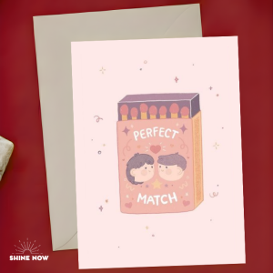 Love Greeting Card Perfect Match Romantic Couple Card