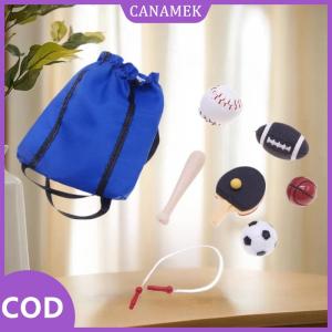 CANAMEK✨ 1 12 Dollhouse mô phỏng mini thiết bị thể thao Kit búp bê bóng rổ bóng đá bóng bầu dục bỏ qua dây thiết bị thể thao cảnh trang trí đồ chơi