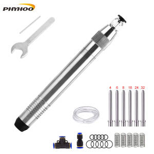 PHYHOO 7Pcs Pneumatic Hammer Accessories Set 4-32 Sided Handheld Bits Jewelry Bracelet Carving Sandblasting Tools for Gold Silver Craft