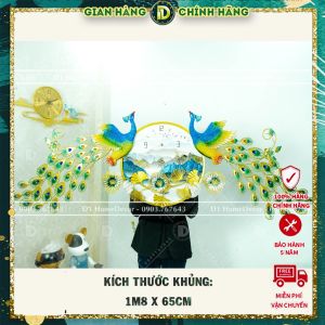 Đồng Hồ Treo Tường Trang Trí Decor - Mẫu Đồng Hồ Con Công Tranh Đính Hạt Pha Lê -BH 5 Năm-Chính HãngD1 Home - 20