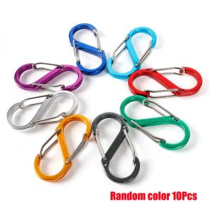 ล็อคอลูมิเนียมรูปตัว S 10ชิ้นมีห่วงกุญแจล็อคกันขโมยกลางแจ้งอุปกรณ์รอดแบบหัวเข็มขัด