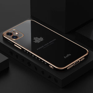 Ốp lưng điện thoại iphone bóng gương sang trọng in hình lá phong cho Iphone 7/8/plus/xs/xsmas/11/12/13/14/pro/promax - Shopbo247