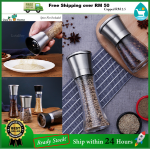 【Ready Stock】Oasis Home Premium Stainless Steel Salt and Pepper Grinder/ Lovely Salt and Pepper Shakers with Adjustable Coarseness - Salt Grinders and Pepper Mill Shaker LotzBuy