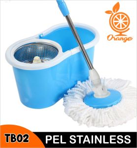 Spin Mop Alat Pel Putar Otomatis Stainless Steel Spin Mop Pel Multifungsi Cepat Kering Basah Alat Pel Lantai Super Bersih Alat Kebersihan Rumah Tangga Super Mop Pel