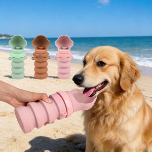 OUTOPEN Silicone Collapsible Dog Water Bottle Food Grade Leak-proof Cat Water Bottle Pet Water Feeder Detachable Pet Water Dispenser for Dog Cat