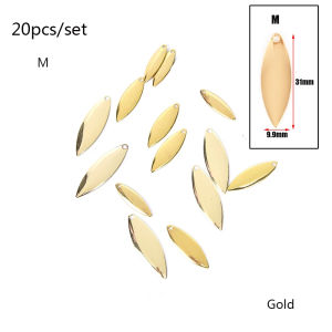 UUMIR 20pcs หมุน การสั่นสะเทือน เลื่อม VIB ล่อ ตกปลา Attractor สปินเนอร์ ใบมีด โลหะวิลโลว์โลหะ