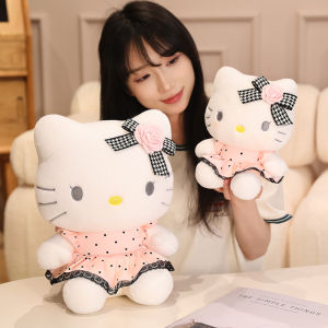 Geniune Sanrio Plush Kawaii Hello Kitty Plush Toy Pink Anime 12/23/33/40cm Cartoon Soft Stuffed Dolls Lolita Dress Creative Doll Surprise Room Decoration Gift for Girl 凯蒂猫玩偶