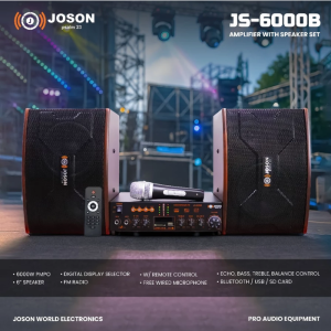 JOSON JS-6000 6 Inches Micro Component System (Amplifier + Speakers)set 300Watts