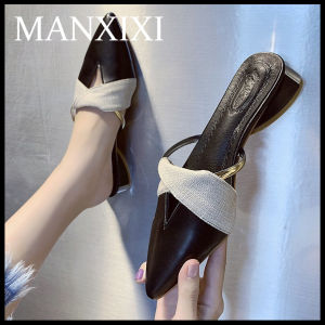 MANXIXI Women Fashion Loafers Beautiful Bow Low Heel Mules Sandals (Size 35-43)