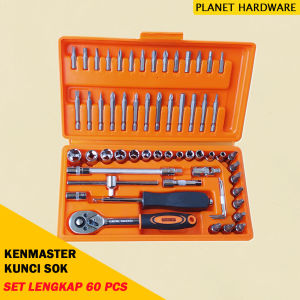 Kenmaster  Kunci Sok Set Lengkap 60 Pcs Professional Socket Wrench Cod Bayar Di Tempat / Planet Hardware
