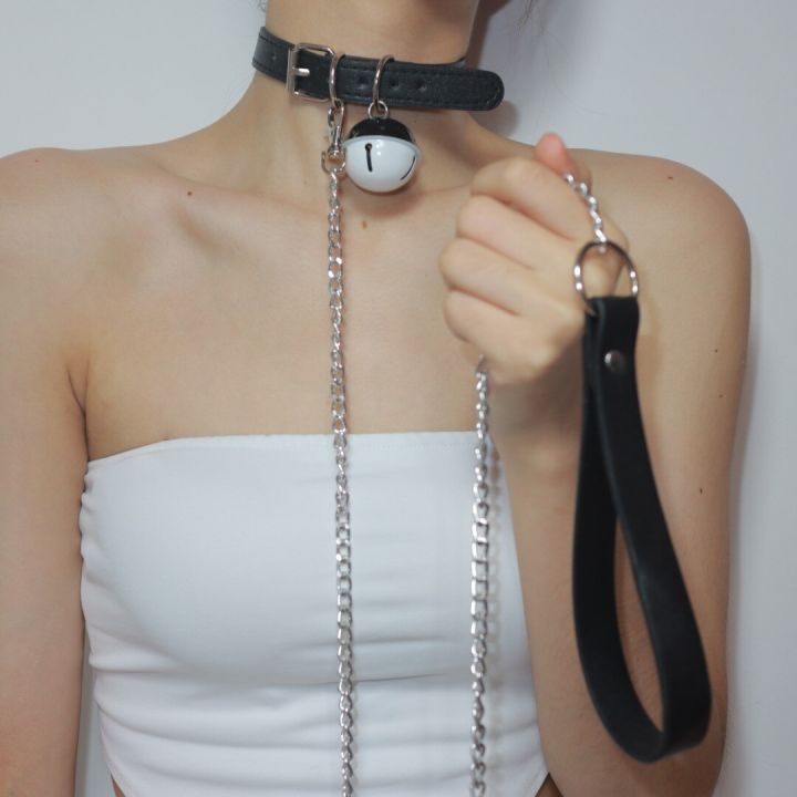 Sexy Toy Harajuku Gothic Choker Leash Chain Punk Leather SM