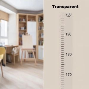 KECTTIO Trong suốt Miếng dán tường đo chiều cao Chiều cao 2 mét Chống thấm nước Biểu đồ tăng trưởng Đo lường Không làm hư hại các bức tường Thước đo chiều cao Hộ gia đình