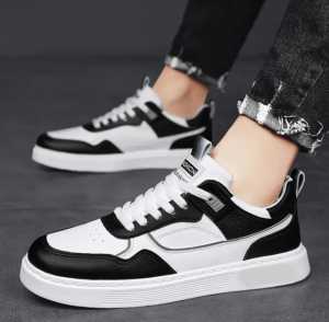 sepatu pria dewasa Sneakers Pria Casual Korean Style Import - Bahan Kulit Sintetis Warna Kontras