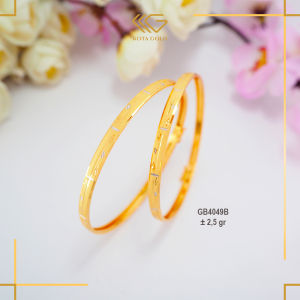 GELANG KERONCONG EMAS KADAR 300 (6K) MODEL UKIR DIAMETER 5.5-6 CM VARIASI GB4048B GB4049B