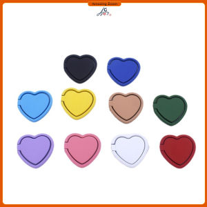Heart Pattern Mobile Phone Finger Ring Holder Heart Design Kickstand with 360° Rotation and 180° Flip Support Car Grip